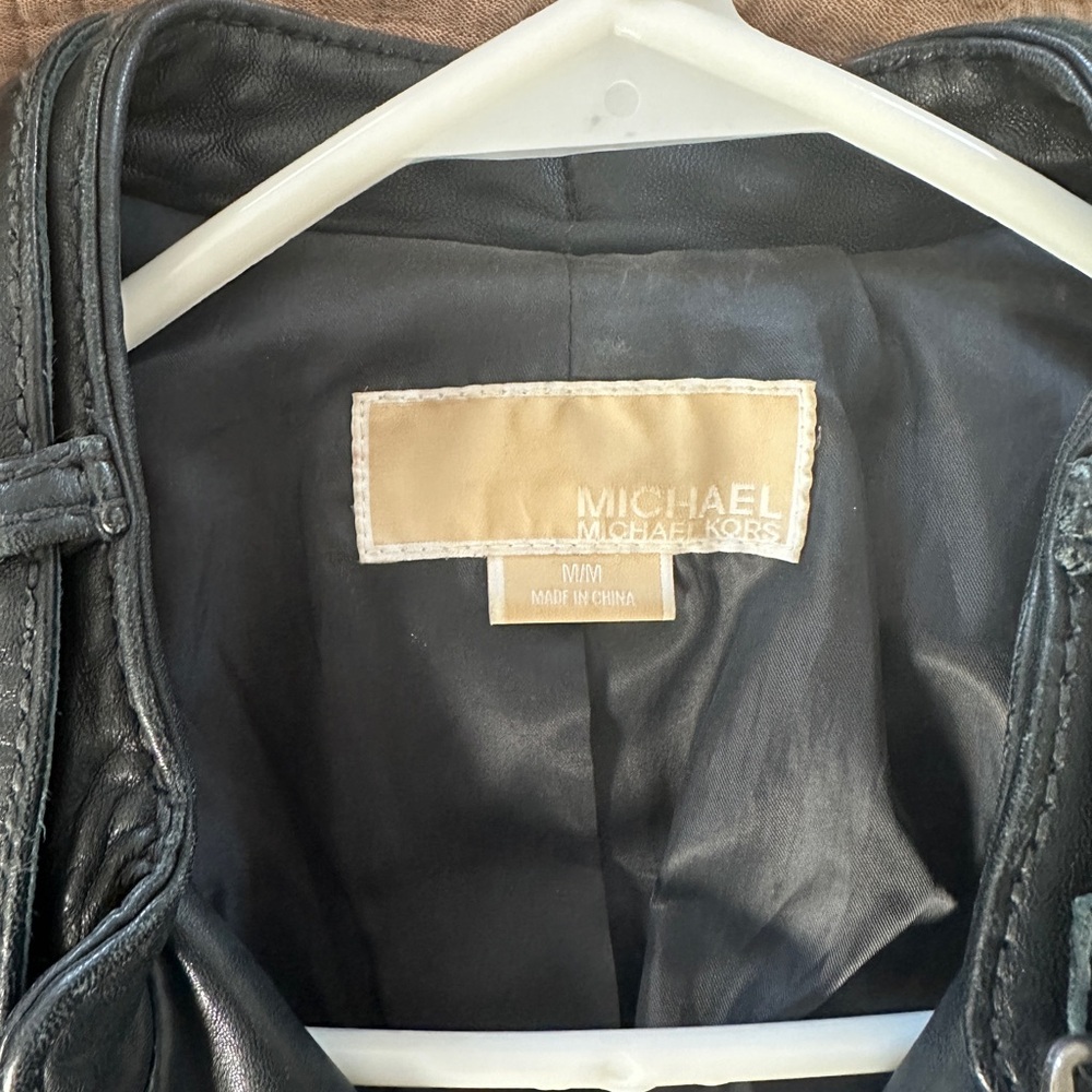 Michael Kors women's leather motorcycle jacket